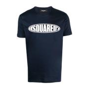 Dsquared2 Blå Surf Board Logo T-Shirt Blue, Herr