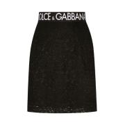 Dolce & Gabbana Blommig Mini Kjol Black, Dam