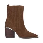 ALMA EN PENA Block Heel Ankle Boots Brown, Dam