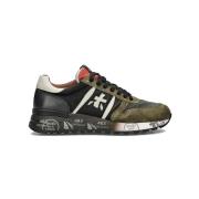 Premiata Nylon och Mocka Sneakers, Verdone/Svart Multicolor, Herr