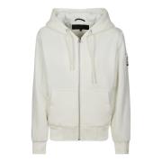 Moose Knuckles Klassisk Bunny Hoodie med Dragkedja White, Dam