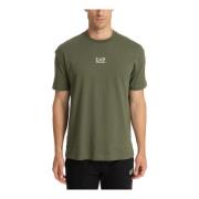 Emporio Armani EA7 Mönstrad Logotyp T-shirt Green, Herr