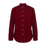 Ralph Lauren Röd Oxford Bomull Skjorta Polo Pony Red, Herr