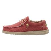 Hey Dude Wally Flätade Sneakers Red, Herr