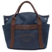 Hermès Vintage Pre-owned Canvas handvskor Blue, Dam