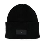 Y-3 Svart Beanie Mössa Black, Herr