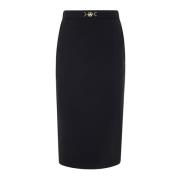 Elisabetta Franchi Svart Midi Kjol Black, Dam