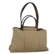 Hermès Vintage Pre-owned Canvas handvskor Beige, Dam