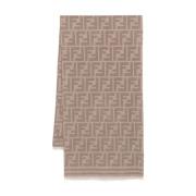 Fendi Taupe Scarf FF Stil Beige, Herr