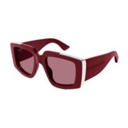 Alexander McQueen Stiliga Acetat Solglasögon Red, Unisex