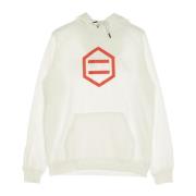 Dolly Noire Hexagon Herr Hoodie i Vit & Röd White, Herr