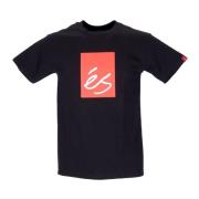 ES Svart Crew Neck T-shirt Regular Fit Black, Herr