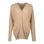 Prada Beige Ull Cardigan Höst-Vinter Kollektion Beige, Dam