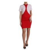 Dolce & Gabbana Röd Nylon Stretch Bodycon Mini Klänning Red, Dam