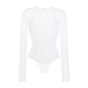 Wardrobe.nyc Vit Spets Bodysuit White, Dam