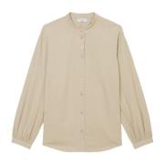 Marc O'Polo Blus med ståkrage Beige, Dam