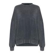 Gestuz Svart Tvättad Oversize Sweatshirt Black, Dam