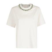 Essentiel Antwerp Broderad T-shirt för kvinnor White, Dam