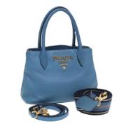 Prada Vintage Pre-owned Laeder handvskor Blue, Dam