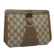 Gucci Vintage Pre-owned Laeder kuvertvskor Beige, Dam