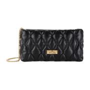 Elisabetta Franchi Präglad Kollektion Tyg Clutch Väska Black, Dam