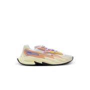 Balmain Run-Row läder och nylon sneakers Multicolor, Dam