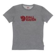 Fjällräven Grå Melange Logo T-shirt för män Gray, Herr