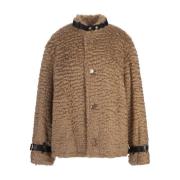 Jil Sander Brun Mohair Kort Kappa Brown, Dam