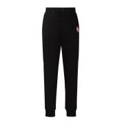 Canada Goose Svarta Ribbstickade Byxor med Dragkedjeficka Black, Herr