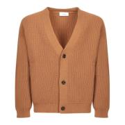 Lardini Brun V-ringad Cardigan Sweater Aw24 Brown, Herr