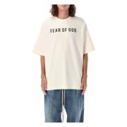 Fear Of God Kräm T-shirt Oversized Mjuk Bomull Beige, Herr