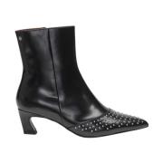 Fabienne Chapot Svarta Croco Ankelboots med Klackar Black, Dam