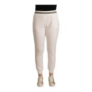 Patrizia Pepe Elegant vita joggers med midjehöjd White, Dam