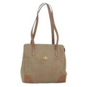 Burberry Vintage Pre-owned Canvas axelremsvskor Beige, Dam