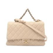 Chanel Vintage Pre-owned Laeder axelremsvskor Beige, Dam