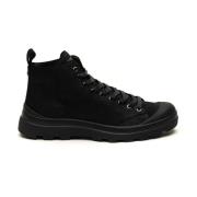 Panchic Svarta platta skor ankelboot Black, Herr