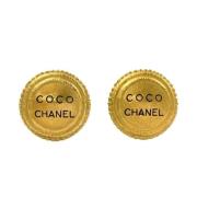 Chanel Vintage Pre-owned Metall rhngen Yellow, Dam