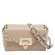 Valentino Vintage Pre-owned Laeder axelremsvskor Beige, Dam