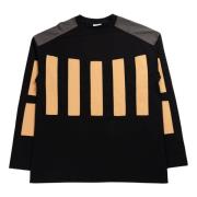 Dries Van Noten Svart Oversized Långärmad T-shirt med Applique Black, ...