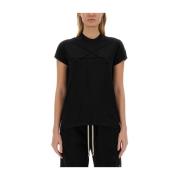 Rick Owens Bomull T-shirt Made in Italy Black, Dam