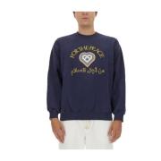 Casablanca Logo Sweatshirt Regular Fit 100% Bomull Blue, Herr