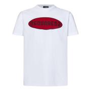 Dsquared2 Vit T-shirt med Logotyp och Text White, Herr