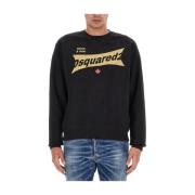 Dsquared2 Sweatshirt med logotryck Black, Herr