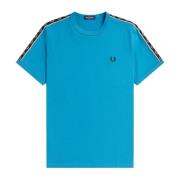 Fred Perry Retro Laurel Tape Ringer T-Shirt Blue, Herr