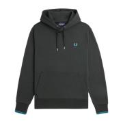 Fred Perry Grön Tipped Hooded Sweatshirt Topp Green, Herr