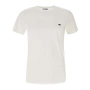 Lacoste Vit T-shirt med Krokodillogga White, Herr