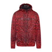 Dolce & Gabbana Leopardmönstrad Huva Jacka Red, Herr