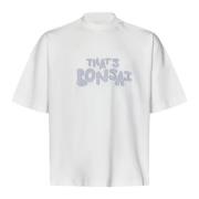 Bonsai Vit Logobroderad Boxy Fit T-shirt White, Herr