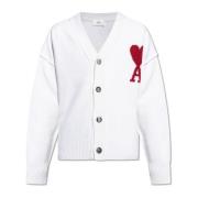 Ami Paris Cardigan med logotyp White, Herr