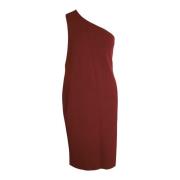 Bottega Veneta Rust One Shoulder Klänning Viskos Red, Dam